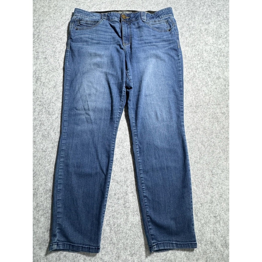 Wit & Wisdom Straight Jeans Womens 16 Blue Medium Wash Stretch Denim Regular Fit